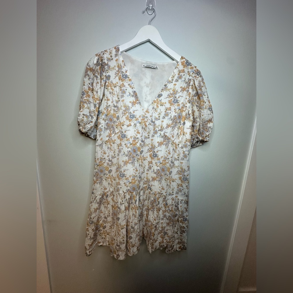 Abercrombie & Fitch Y2K Boho Cottage Core Floral  Coastal Mini Dress  Sz Small - Picture 8 of 13